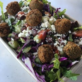 Gluten-free falafel salad from Yalla Mediterranean